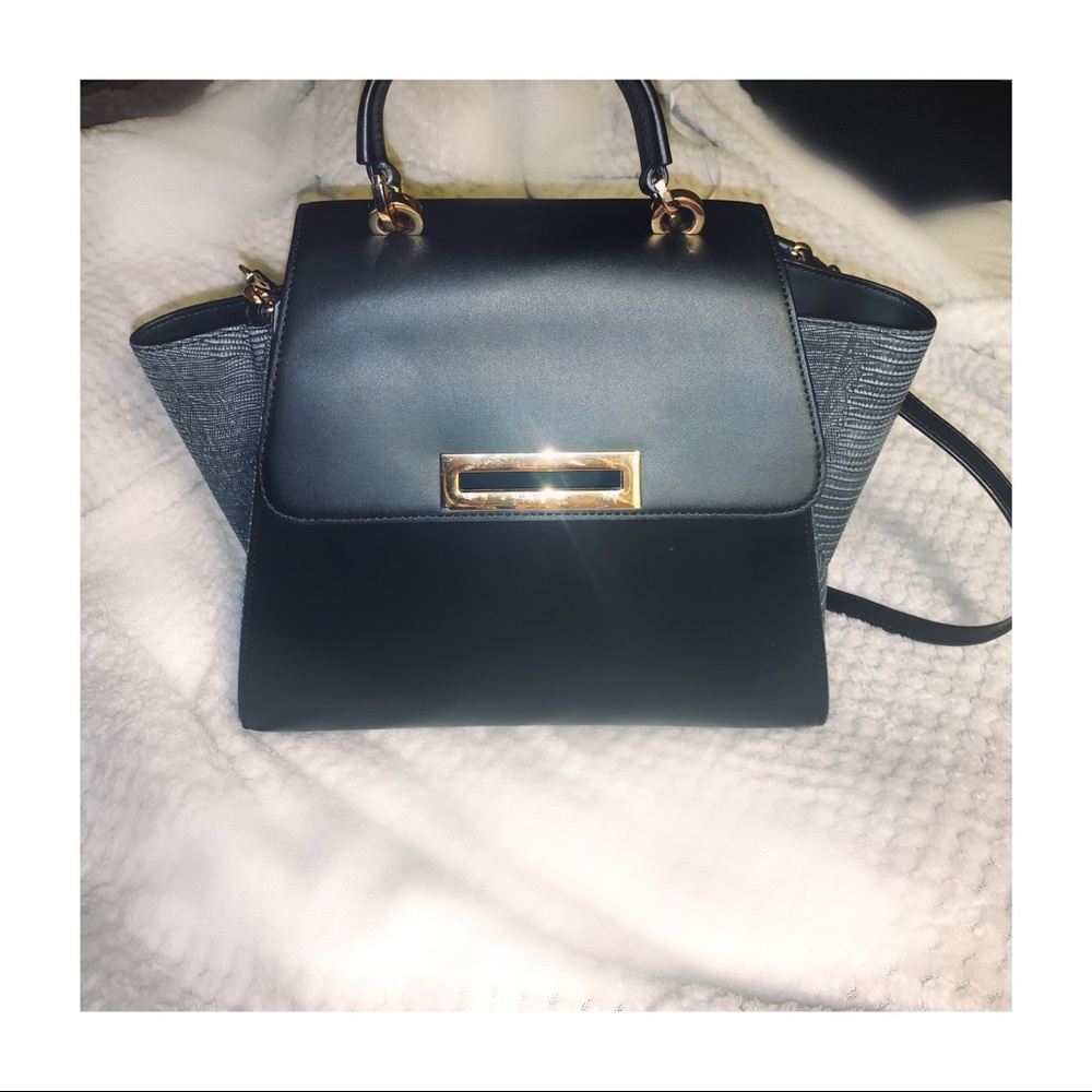 Zac Posen large black and gray shoulder bag